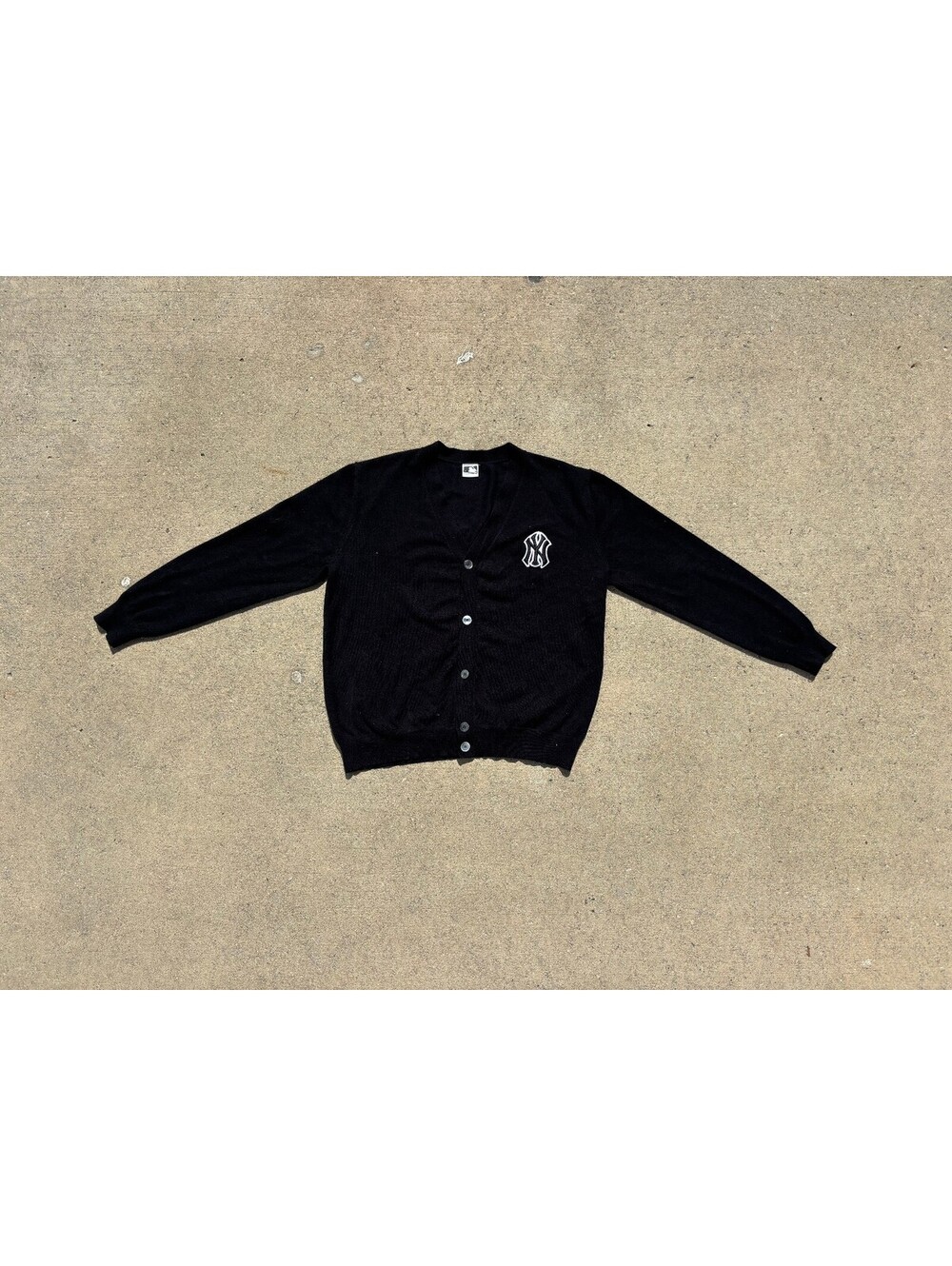 Vintage MLB New York Yankees Black Cardigan Sweater Medium